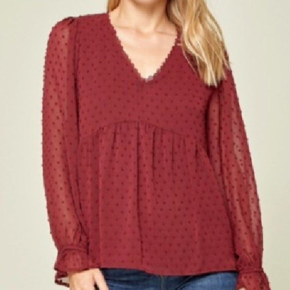 NWT: Sweet Swiss Dot Blouse